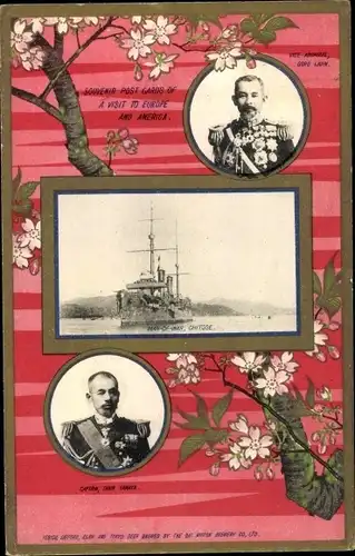 Passepartout Ak Japanisches Kriegsschiff, Kaiserlich Japanische Marine, Geschützter Kreuzer Chitose