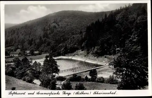 Ak Zorge Walkenried im Harz, Schwimmbad