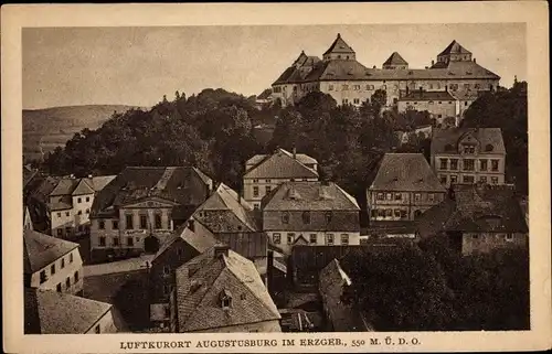Ak Augustusburg im Erzgebirge, Schloss, Wohnhäuser