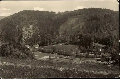 Ak Asbach Schmalkalden im Thüringer Wald, Panorama mit Hachelstein