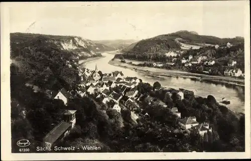 Ak Stadt Wehlen an der Elbe Sachsen, Panorama