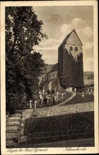 Ak Lügde im Weserbergland, Kilianskirche bei Bad Pyrmont