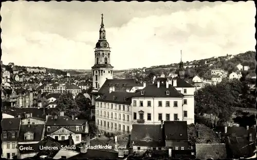 Ak Greiz im Vogtland, Unteres Schloss, Stadtkirche