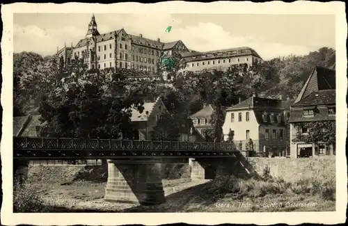 Ak Gera in Thüringen, Schloss Osterstein, Brücke