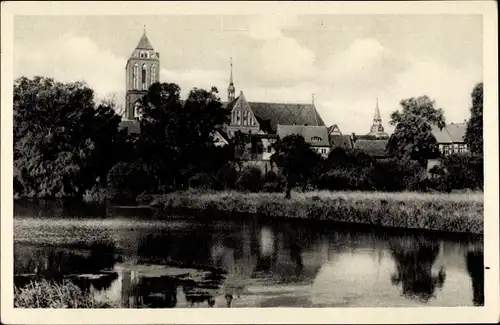 Ak Güstrow in Mecklenburg Vorpommern, Stadtblick