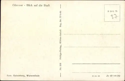 Ak Güstrow in Mecklenburg Vorpommern, Stadtblick