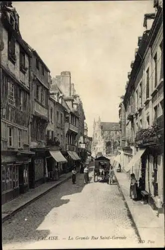 Ak Falaise Calvados, La Grande Rue Saint Gervais