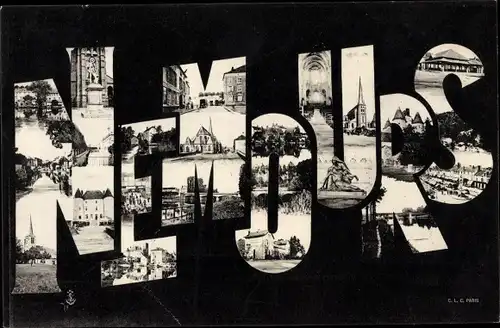 Buchstaben Ak Nemours Seine-et-Marne, Vues Diverses de la Ville