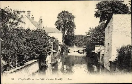 Ak Nemours Seine-et-Marne, Les Petits Fossés et le Sully