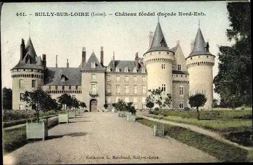 Ak Sully sur Loire Loiret, Château Féodal