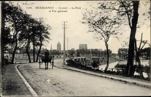 Ak Beaugency Loiret, Le Pont et Vue Générale