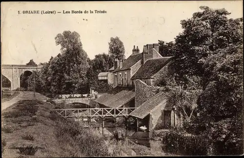 Ak Briare Loiret, Les Bords de la Trézée