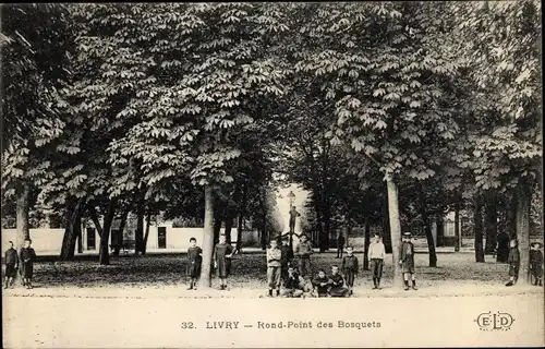 Ak Livry-sur-Seine Seine-et-Marne, Rond-Point des Bosquets