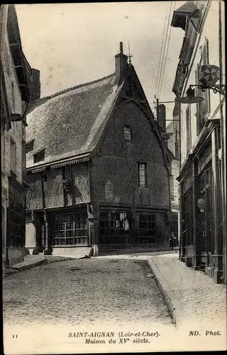 Ak Saint Aignan Loir et Cher, Maison du XVe Siècle