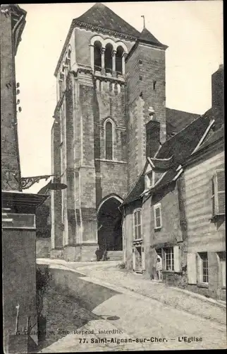 Ak Saint Aignan Loir et Cher, L´Église