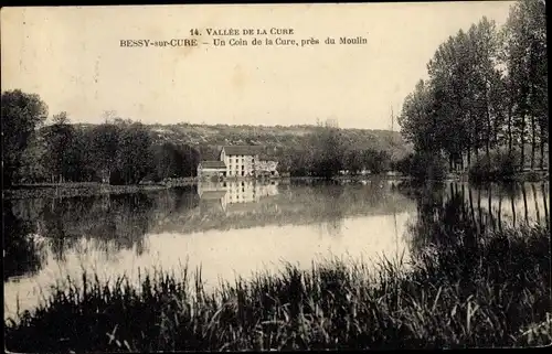 Ak Bessy sur Cure Yonne, Un Coin de la Cure près du Moulin