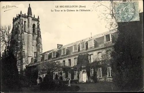 Ak Bec Hellouin Eure, Tour et Château de l´Abbatiale