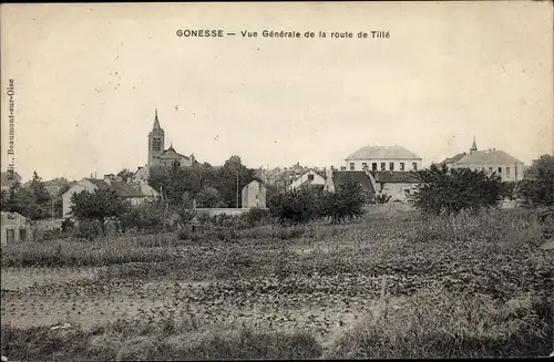 Ak Gonesse Val d’Oise, Vue generale de la route de Tillé