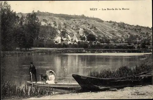 Ak Mézy-sur-Seine Yvelines, Les Bords de la Marne