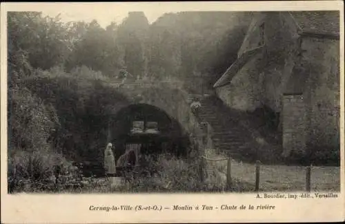 Ak Cernay la Ville Yvelines, Moulin à Tan, Chute de la Rivière