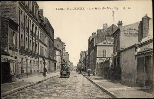 Ak Puteaux Hauts de Seine, La Rue de Neuilly