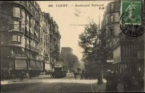 Ak Clichy Hauts de Seine, Boulevard National