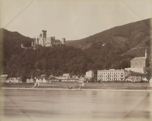 Foto Stolzenfels Koblenz, Bahnhof Kapellen Stolzenfels, Schloss, Kirche, Lahneck