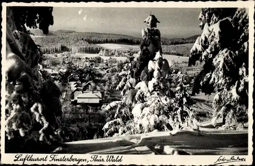 Ak Finsterbergen Friedrichroda im Thüringer Wald, Teilansicht im Winter