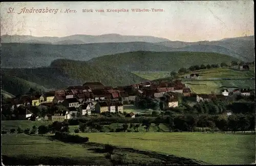 Ak Sankt Andreasberg im Oberharz, Gesamtansicht vom Kronprinz Wilhelm Turm aus