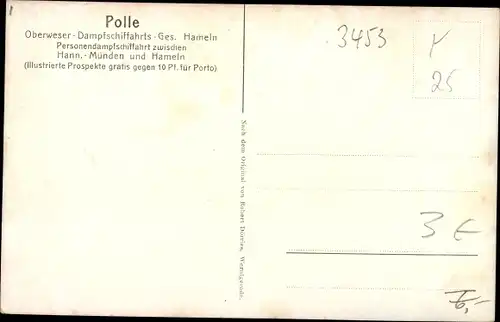 Künstler Ak Polle an der Weser, Burgruine