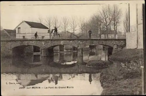 Ak Jouy sur Morin Seine et Marne, Pont du Grand Morin