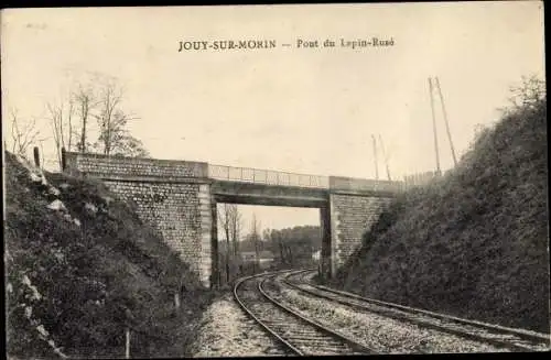 Ak Jouy sur Morin Seine et Marne, Pont du Lapin Rusé