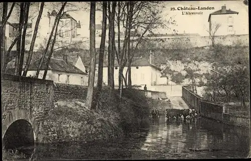 Ak Chateau Landon Seine et Marne, L´Abreuvoir