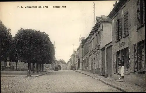 Ak Chaumes en Brie Seine et Marne, Square Foix