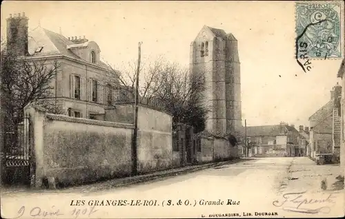 Ak Les Granges le Roi Essonne, La Grande Rue