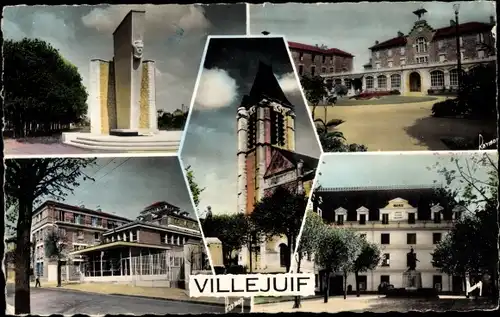 Ak Villejuif Val de Marne, Hospice P. Brousse, Église, Mairie, Institut G. Roussy