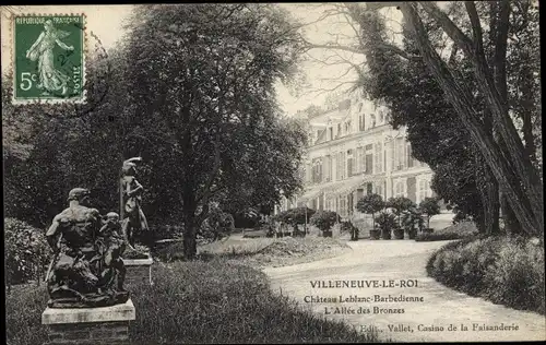 Ak Villeneuve le Roi Val de Marne, Château Leblanc-Bardienne, L´Allée des Bronzes