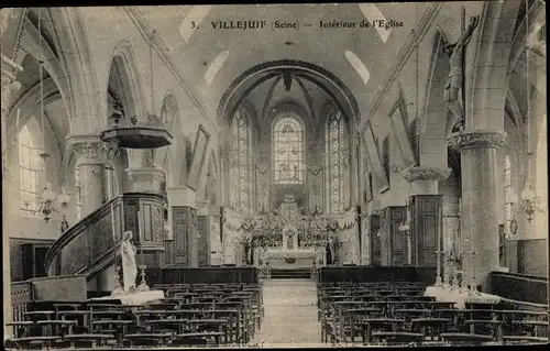 Ak Villejuif Val de Marne, Intérieur de l´Église