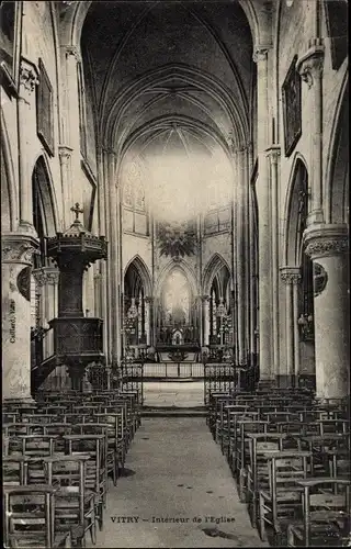 Ak Vitry Val de Marne, Intérieur de l´Église