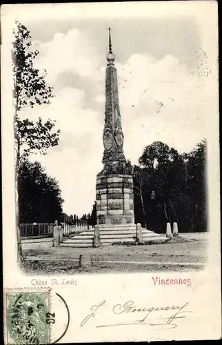 Ak Vincennes Val de Marne, Chène Saint Louis, Monument