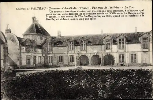 Ak Armeau Yonne, Château de Palteau, La Cour