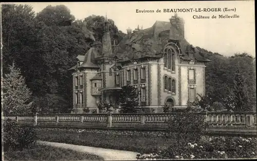 Ak Beaumont le Roger Eure, Château de Melleville