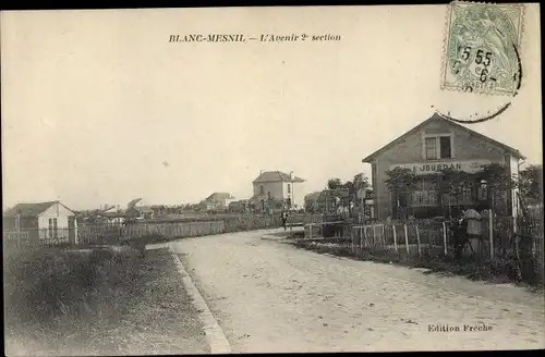 Ak Le Blanc Mesnil Seine Saint Denis, L´Avenir 2e Section, Commerce E. Jourdan