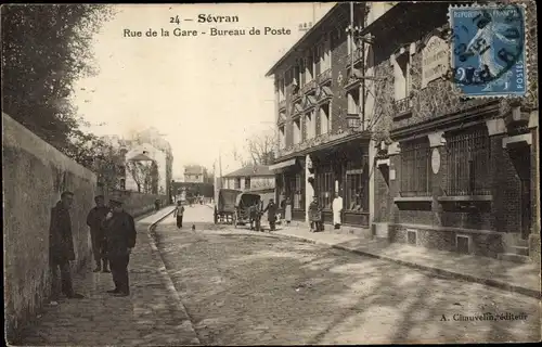 Ak Sevran Seine Saint Denis, Rue de la Gare, Bureau de Poste