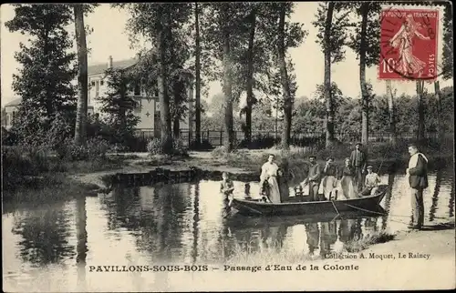 Ak Pavillons sous Bois Seine-Saint-Denis, Passage d´Eau de la Colonie