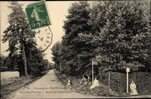 Ak Cernay la Ville Yvelines, Côte des Pucelles, Route de Rambouillet