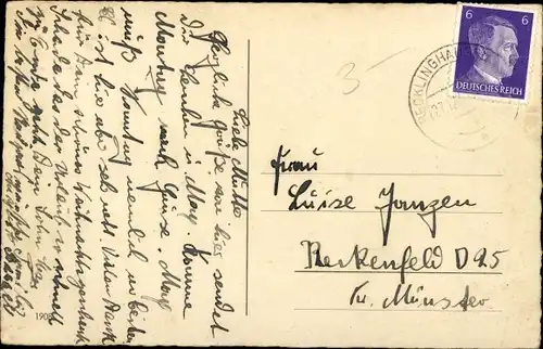 Ak Glückwunsch Neujahr, Kleeblätter in einem Blumentopf, Hufeisen