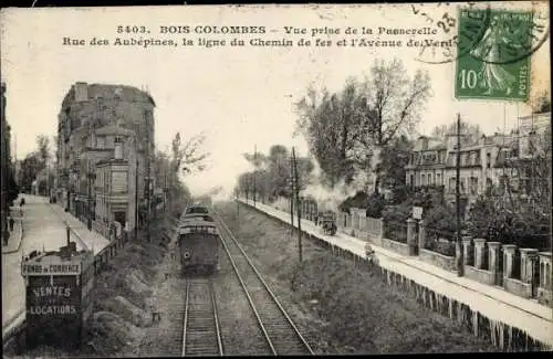 Ak Bois Colombes Hauts de Seine, Vue prise de la Passerelle