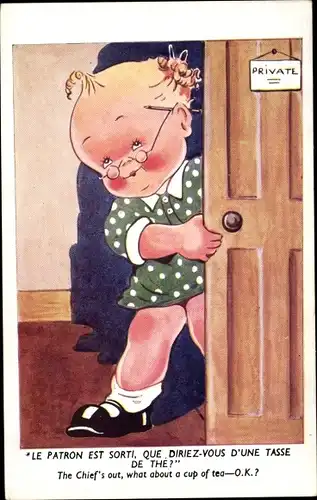 Künstler Ak, The Chief´s out, Sekretärin, Rena Saville