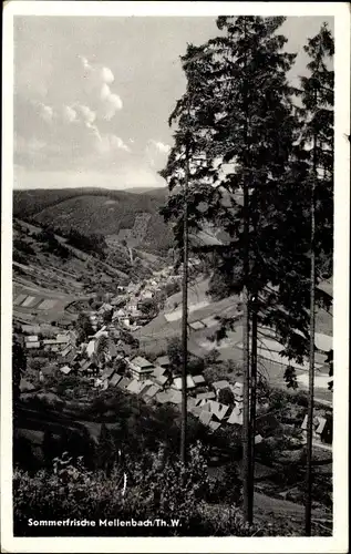 Ak Mellenbach Glasbach Schwarzatal, Talblick, Ort